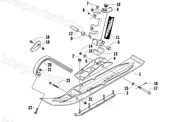 SKI AND SPINDLE ASSEMBLY diagram