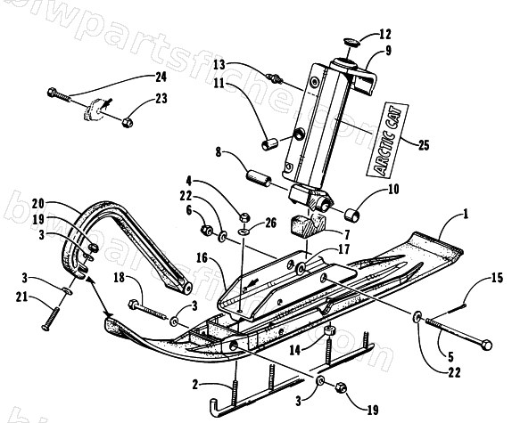 SKI AND SPINDLE ASSEMBLY diagram