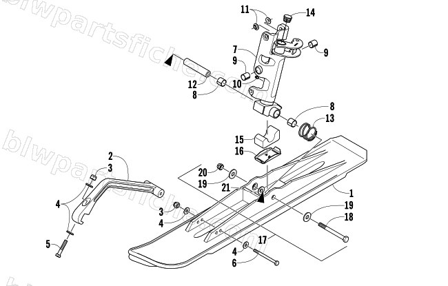 SKI AND SPINDLE ASSEMBLY diagram