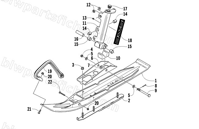 SKI AND SPINDLE ASSEMBLY diagram