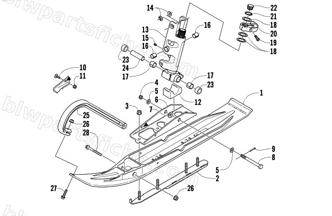 SKI AND SPINDLE ASSEMBLY diagram