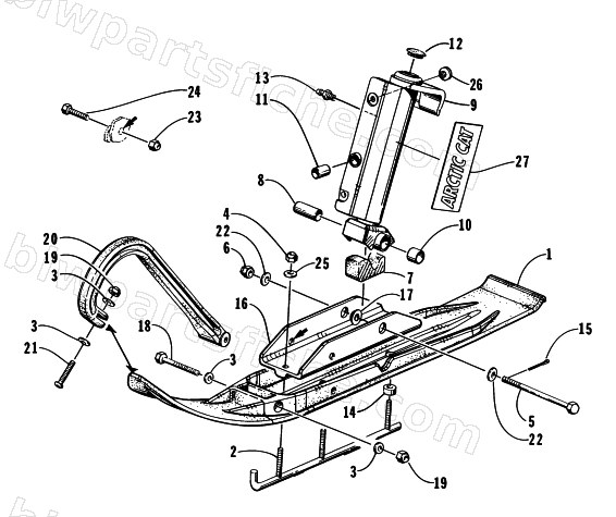 SKI AND SPINDLE ASSEMBLY diagram
