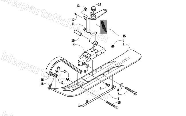 SKI AND SPINDLE ASSEMBLY diagram