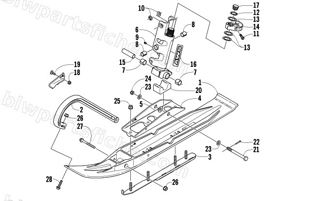 SKI AND SPINDLE ASSEMBLY diagram