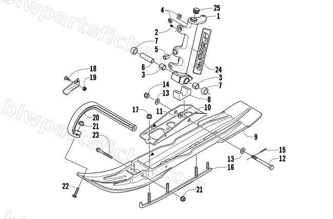 SKI AND SPINDLE ASSEMBLY diagram
