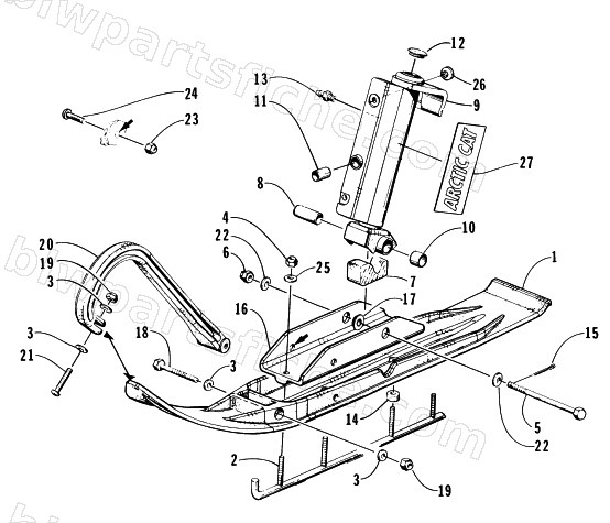 SKI AND SPINDLE ASSEMBLY diagram