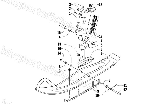 SKI AND SPINDLE ASSEMBLY diagram