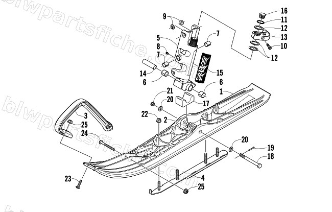 SKI AND SPINDLE ASSEMBLY diagram