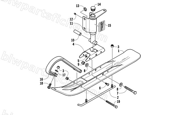 SKI AND SPINDLE ASSEMBLY diagram