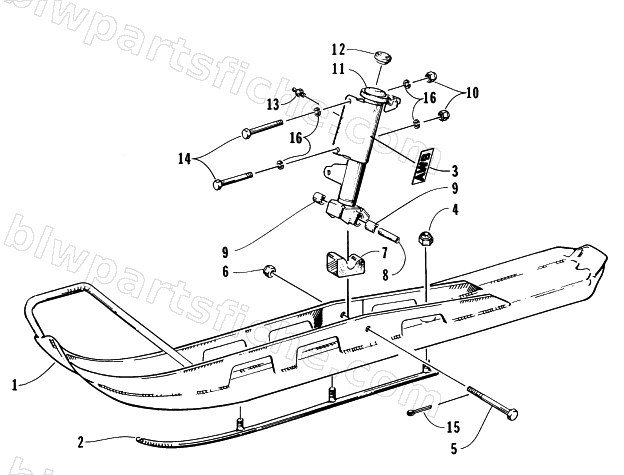 SKI AND SPINDLE ASSEMBLY diagram