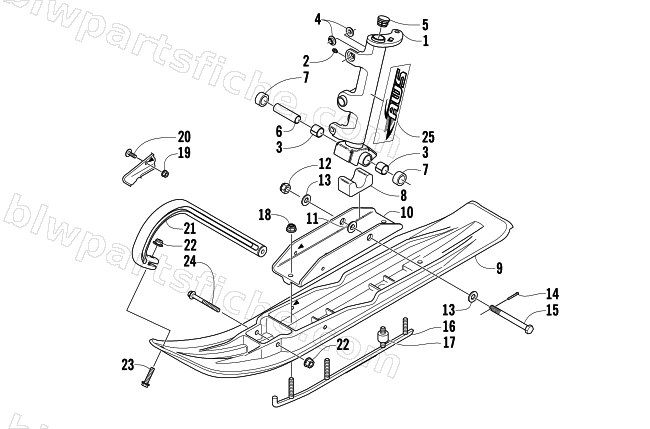 SKI AND SPINDLE ASSEMBLY diagram