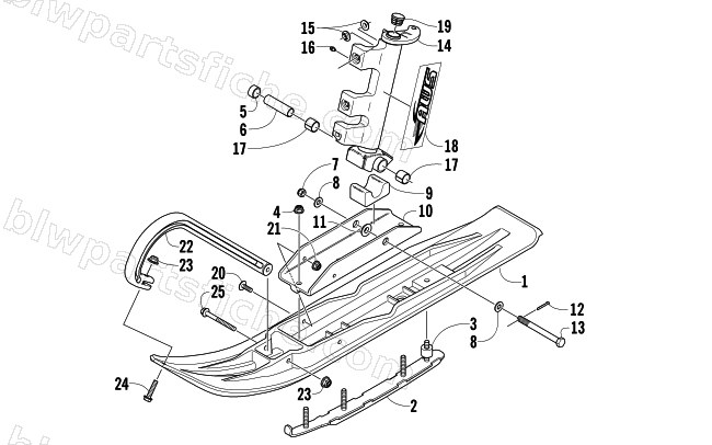 SKI AND SPINDLE ASSEMBLY diagram