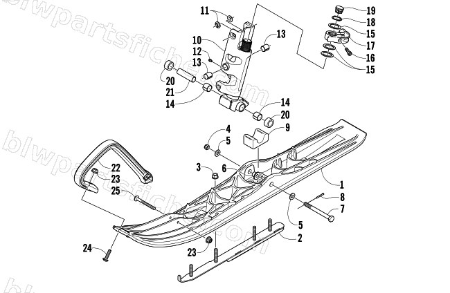 SKI AND SPINDLE ASSEMBLY diagram