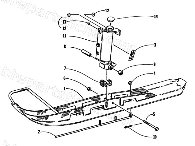 SKI AND SPINDLE ASSEMBLY diagram