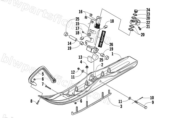 SKI AND SPINDLE ASSEMBLY diagram