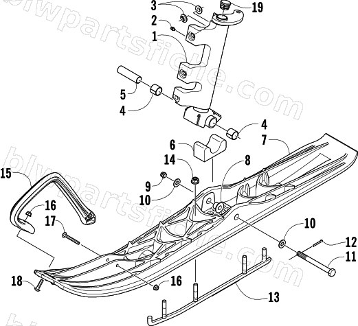 SKI AND SPINDLE ASSEMBLY diagram
