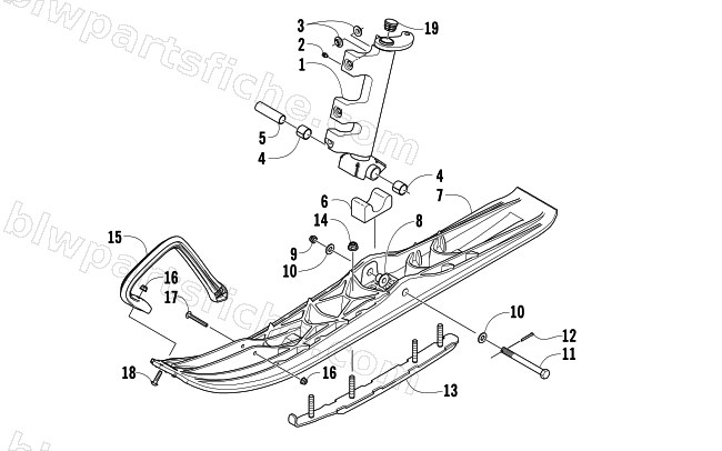SKI AND SPINDLE ASSEMBLY diagram