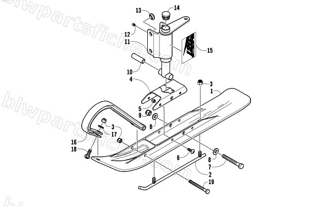SKI AND SPINDLE ASSEMBLY diagram