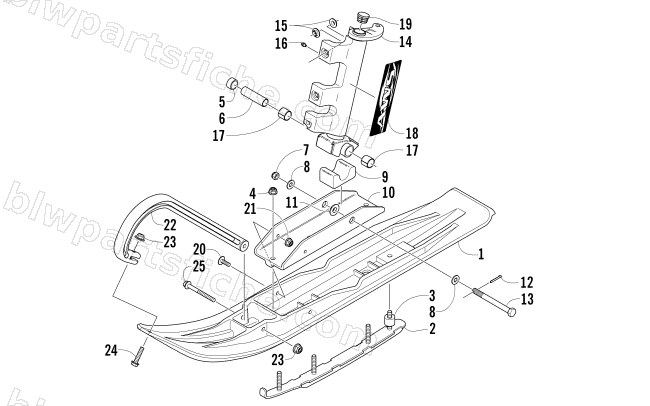 SKI AND SPINDLE ASSEMBLY diagram