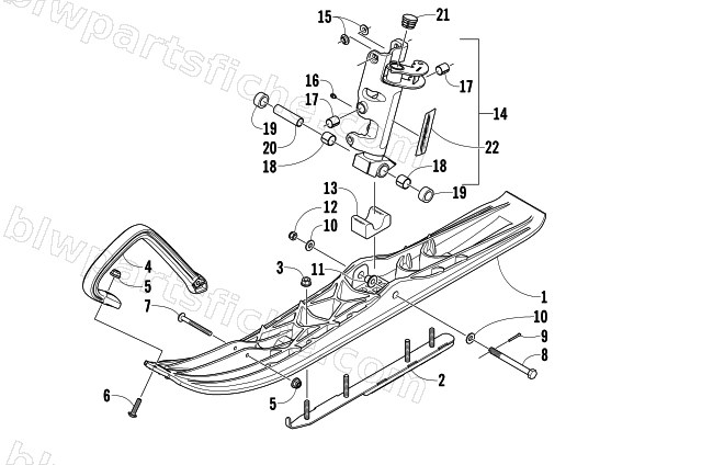 SKI AND SPINDLE ASSEMBLY diagram