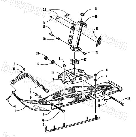 SKI AND SPINDLE ASSEMBLY diagram