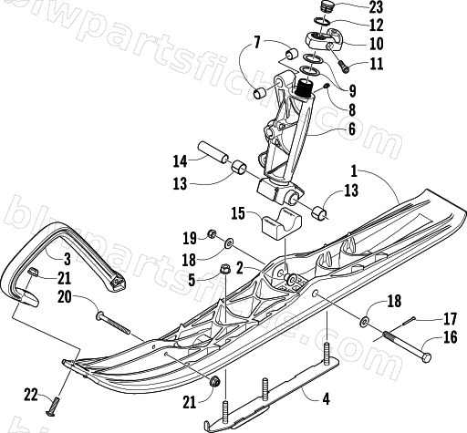 SKI AND SPINDLE ASSEMBLY diagram