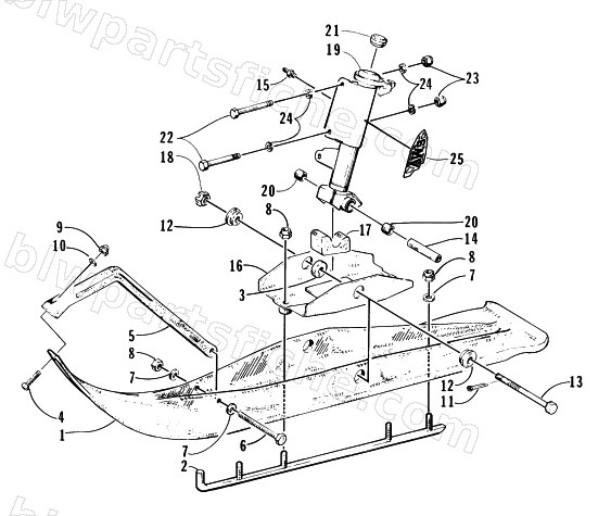 SKI AND SPINDLE ASSEMBLY diagram