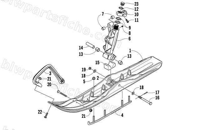 SKI AND SPINDLE ASSEMBLY diagram