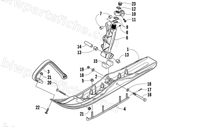SKI AND SPINDLE ASSEMBLY diagram
