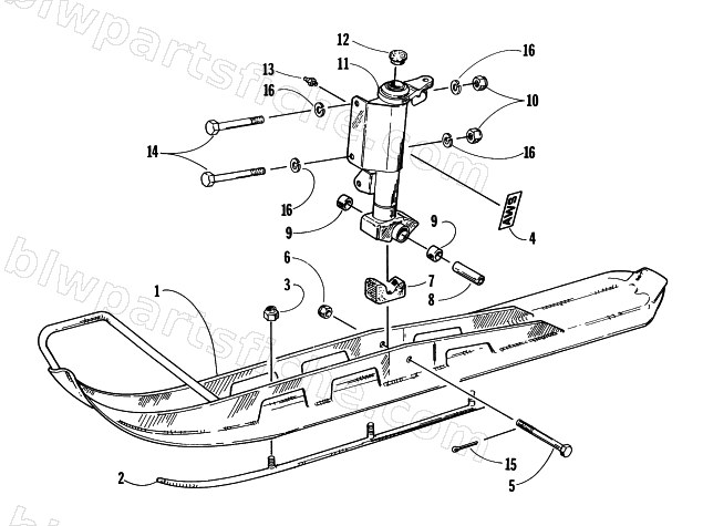 SKI AND SPINDLE ASSEMBLY diagram