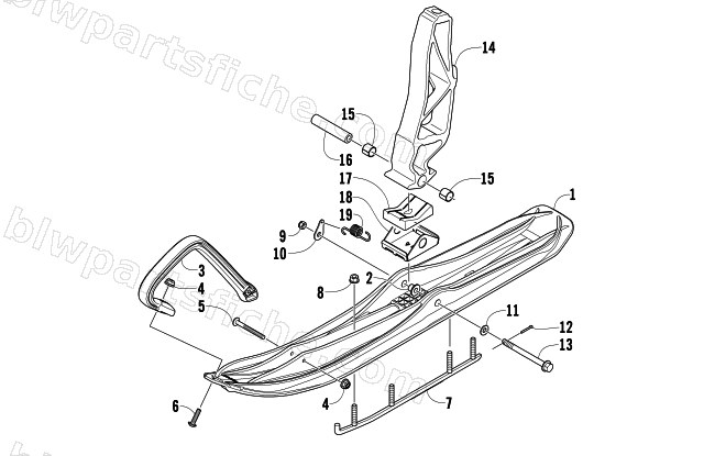 SKI AND SPINDLE ASSEMBLY diagram