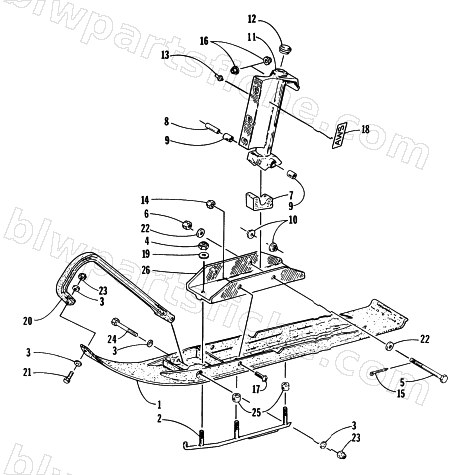 SKI AND SPINDLE ASSEMBLY diagram