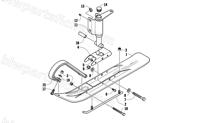 SKI AND SPINDLE ASSEMBLY diagram