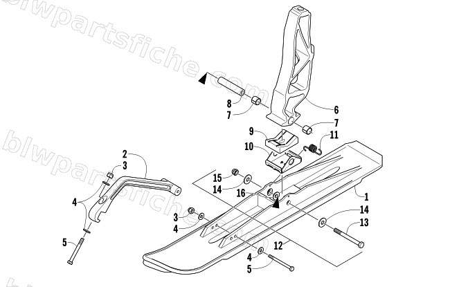 SKI AND SPINDLE ASSEMBLY diagram