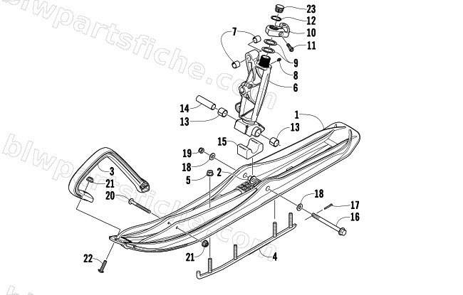 SKI AND SPINDLE ASSEMBLY diagram