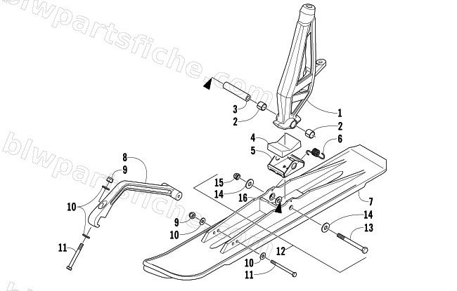 SKI AND SPINDLE ASSEMBLY diagram