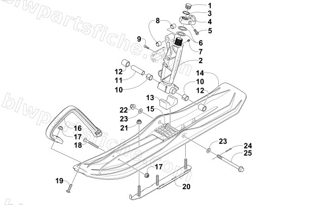 SKI AND SPINDLE ASSEMBLY diagram