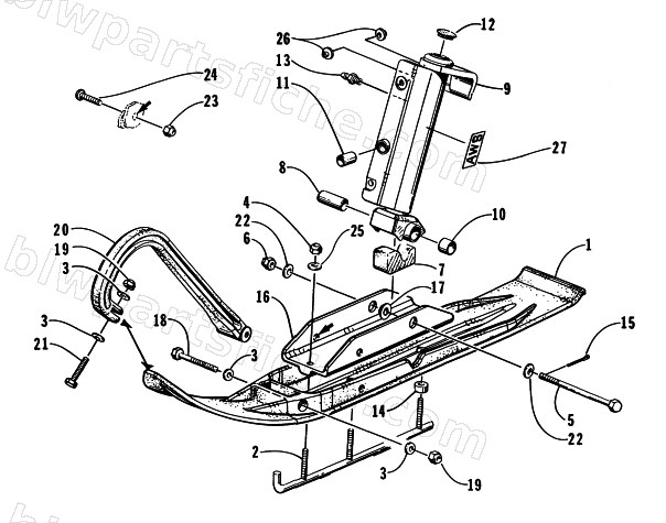 SKI AND SPINDLE ASSEMBLY diagram