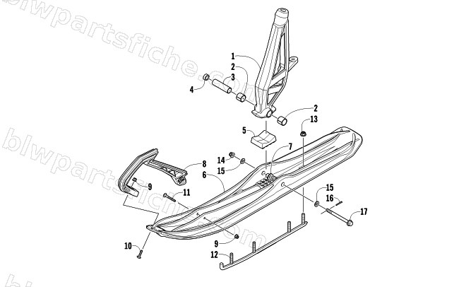SKI AND SPINDLE ASSEMBLY diagram