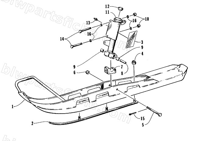 SKI AND SPINDLE ASSEMBLY diagram