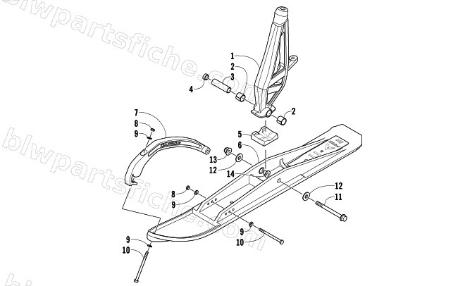 SKI AND SPINDLE ASSEMBLY diagram