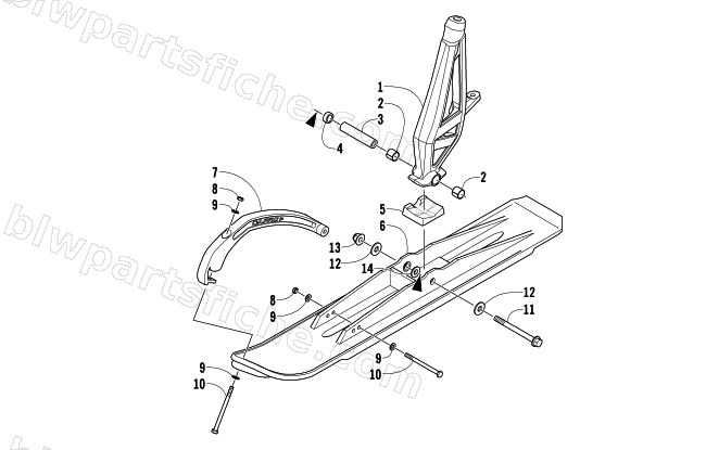 SKI AND SPINDLE ASSEMBLY diagram