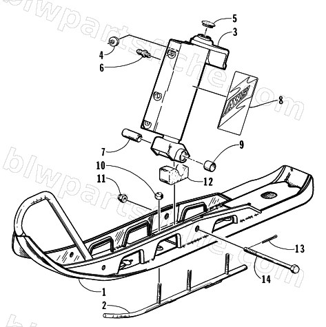 SKI AND SPINDLE ASSEMBLY diagram