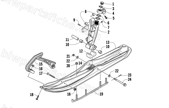 SKI AND SPINDLE ASSEMBLY diagram