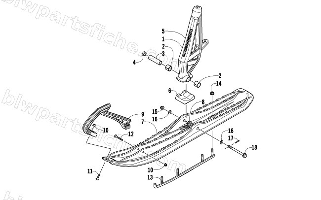 SKI AND SPINDLE ASSEMBLY diagram