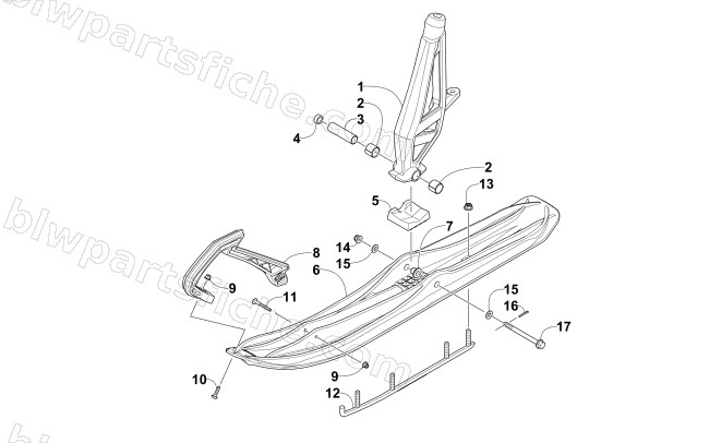 SKI AND SPINDLE ASSEMBLY diagram