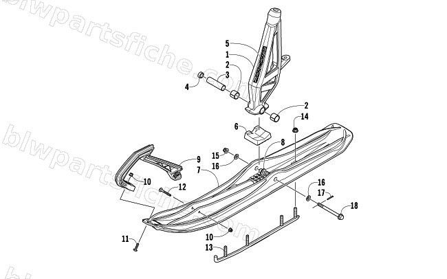 SKI AND SPINDLE ASSEMBLY diagram