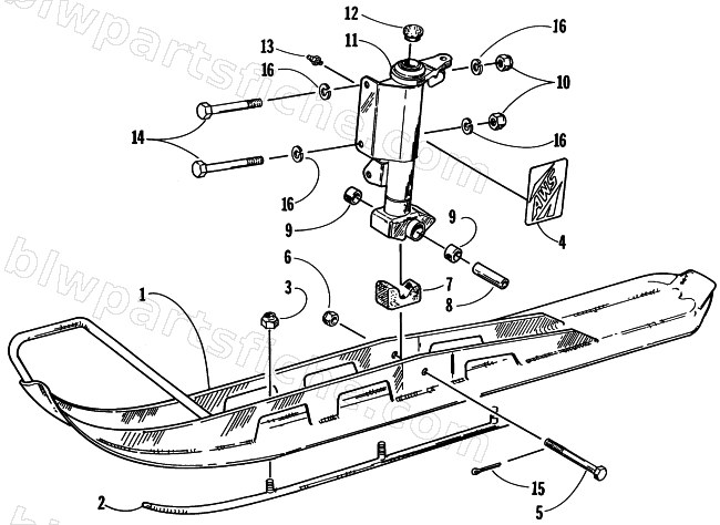 SKI AND SPINDLE ASSEMBLY diagram