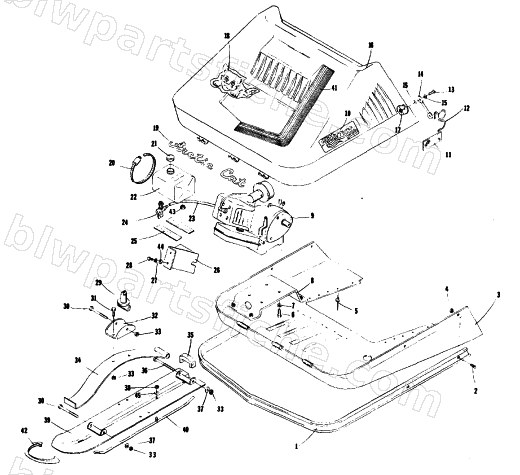 SKI, HOOD AND BELLY PAN diagram