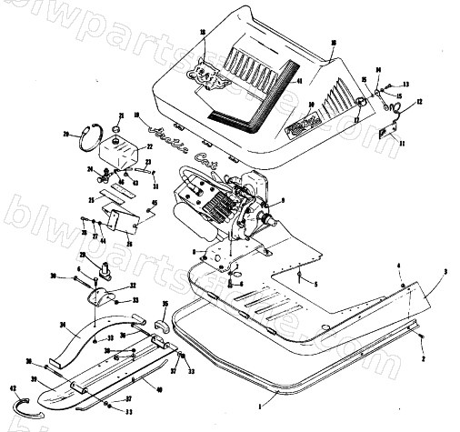 SKI, HOOD AND BELLY PAN diagram